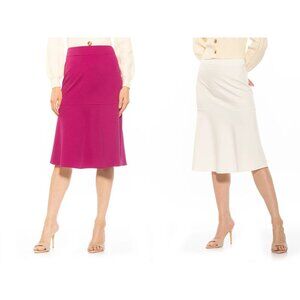 Lot of 2 Alexia Admor Ezra Skirts – NWT – Size 8 – Magenta & White